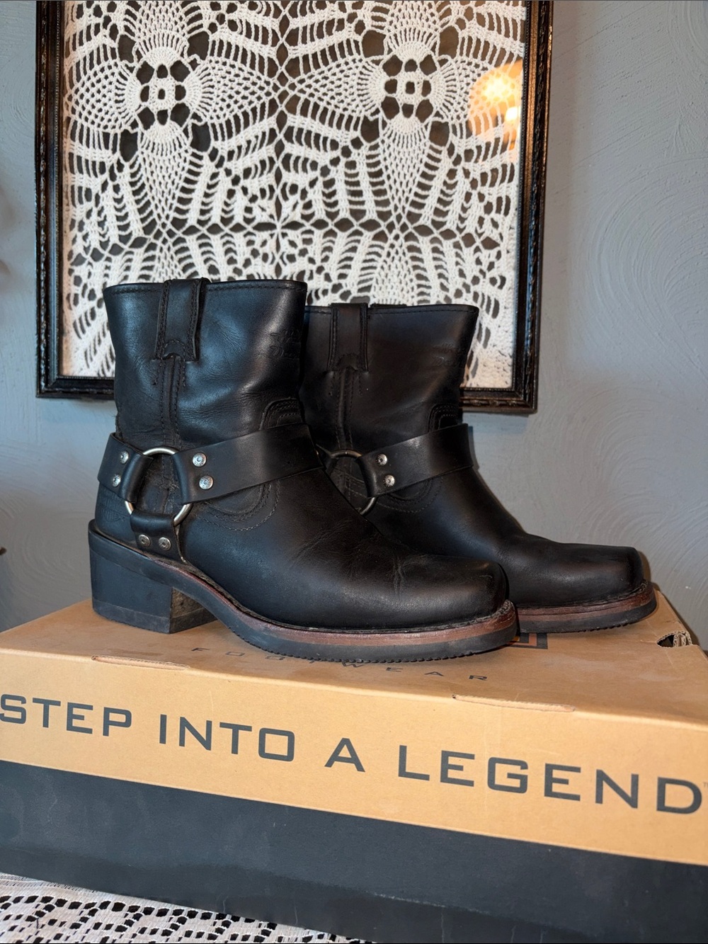 Women’s Black Harness Boots